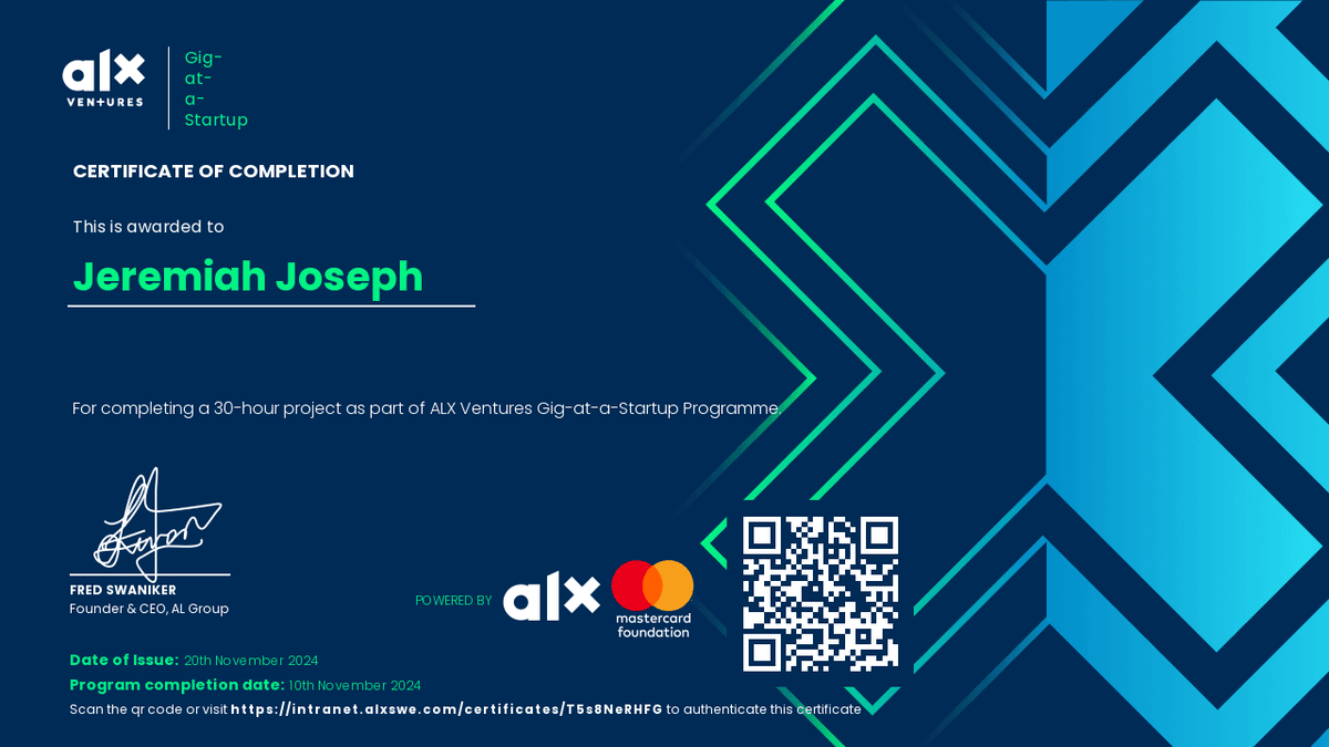 ALX Gig at a Startup